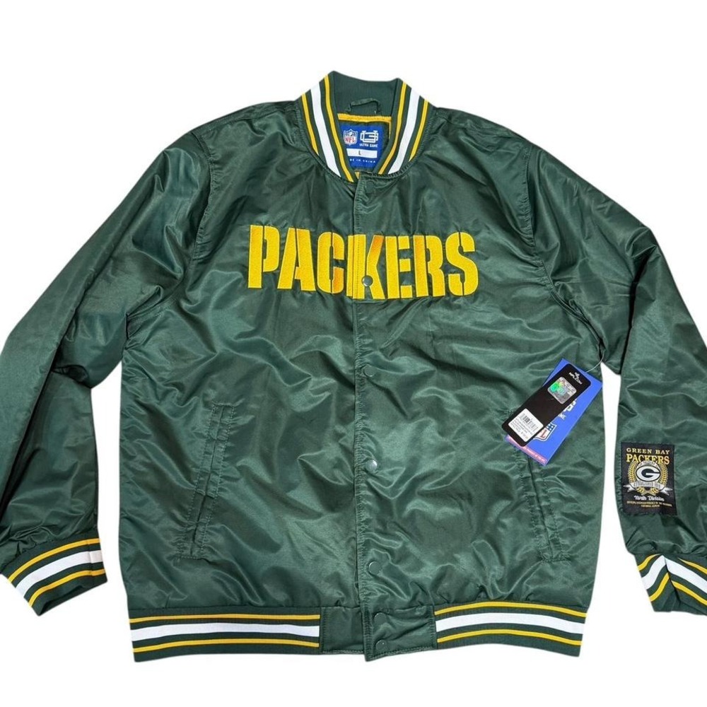 Green‎ Bay Packers Men's Retro Snap Jacket Size Large New